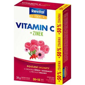 REVITAL Vitamin C + Zinek + Echinacea + Šípek 45 tablet 45 pastilek obraz