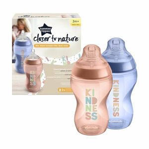 TOMMEE TIPPEE CTN Kojenecká lahev ANTI-COLIC střední průtok 340 ml 3m+, Kindness 2 ks obraz