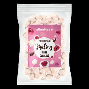 ALLNATURE Mrazem sušené maliny v bílé čokoládě 100 g obraz