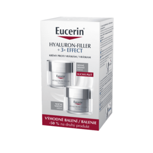 EUCERIN Hyaulor-Filler + 3x Effect Denní krém pre suchú pleť + Noční krém 2 x 50 ml obraz