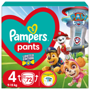 PAMPERS Active Baby Pants Paw Patrol Kalhotkové plenky vel. 4, 9-15 kg, 72 ks obraz