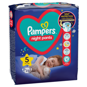 PAMPERS Night Pants Kalhotkové plenky vel. 5, 12-17 kg, 22 ks obraz