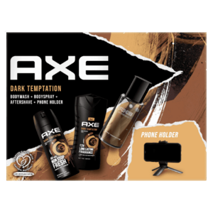 AXE Dark Temptation vánoční balíček pro muže s držákem na telefon 4 ks obraz