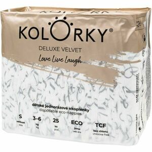 Kolorky Deluxe Velvet Love Live Laugh jednorázové EKO pleny velikost S 3-6 Kg 25 ks obraz