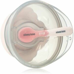 Kikkaboo Suction Bowl with Spoon miska s lžičkou s víčkem 4 m+ Pink 1 ks obraz