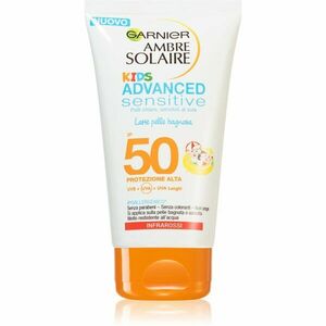 Garnier Ambre Solaire Sensitive Advanced ochranné opalovací mléko pro děti SPF 50 150 ml obraz