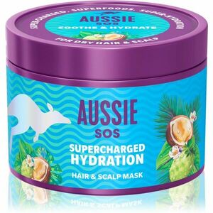 Aussie SOS Supercharged Hydration uklidňující hydratační maska na vlasy a vlasovou pokožku 500 ml obraz