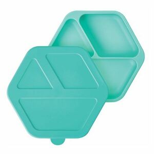 Tiny Twinkle Silicone Plate dělený talíř s víkem Mint 1 ks obraz