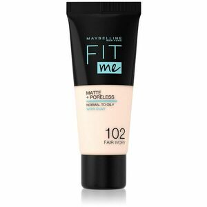 Maybelline Fit Me! Matte+Poreless matující make-up pro normální a mastnou pleť odstín 102 Fair Ivory 30 ml obraz