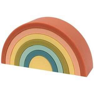 O.B Designs Silicone Rainbow Stacker Silicone Bamboo Puzzle skládací duha Cherry 10m+ 1 ks obraz