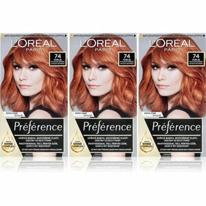 L’Oréal Paris Préférence barva na vlasy 7.4 Mango Copper (výhodné balení) odstín obraz