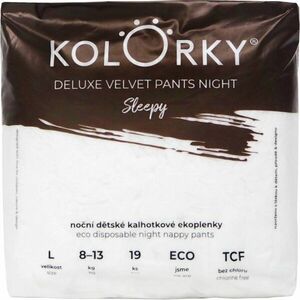 Kolorky Deluxe Velvet Pants Night Sleepy jednorázové plenkové kalhotky na noc L 8-13 kg 19 ks obraz