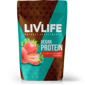 LIVLIFE Vegan protein s lyofilizovanou jahodou 490 g obraz