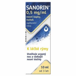 SANORIN 0.5mg/ml nosní kapky, roztok 10 ml obraz