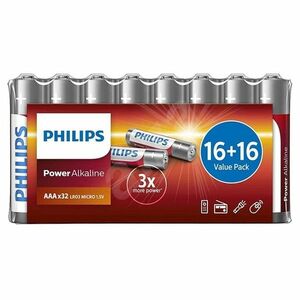 PHILIPS LR03P32FV/10 Power Alkaline mikrotužkové baterie 32 kusů obraz