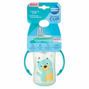 CANPOL BABIES Tréninkový hrníček s úchyty CUTE ANIMALS medvídek 320 ml obraz