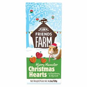 SUPREME Tiny Friends Farm Christmas hearts pamlsky s brusinkou a meruňkou 120 g obraz