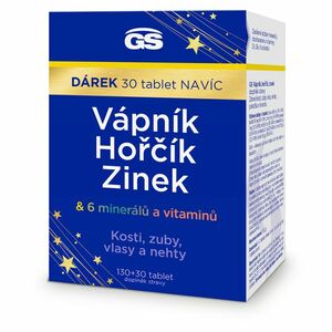 GS Vápník + hořčík + zinek 130 + 30 tablet NAVÍC obraz