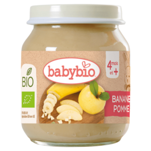 BABYBIO Bio banán a jablko 4m+ 130 g obraz