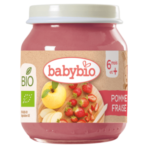 BABYBIO Bio jablko a jahody 6m+ 130 g obraz