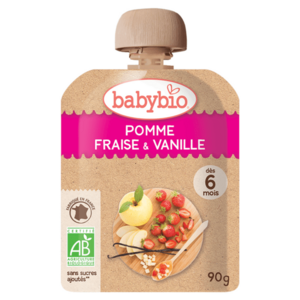 BABYBIO Jablko jahoda vanilka 6m+ 90 g obraz