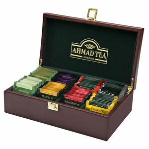 AHMAD TEA Tea Keeper dřevěná kazeta černých a zelených čajů 80 sáčků obraz