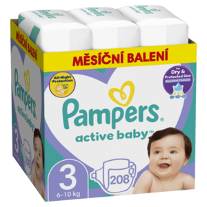 PAMPERS Active Baby 3 velikost 6 - 10 kg 208 kusů obraz