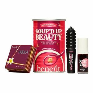 BENEFIT COSMETICS - Soup'd Up Beauty - Kosmetická Sada s Bronzerem, Tintem Na Rty & Tváře a Rasenkou obraz