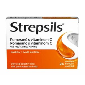 Strepsils Pomeranč s vitaminem C 24 pastilek obraz