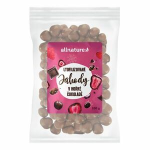 Allnature Jahody sušené mazem v hořké čokoládě 100 g obraz