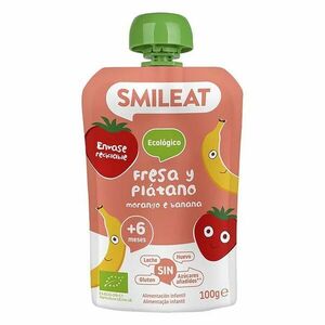 Smileat BIO kapsička jahoda banán a karotka 6M+ 100 g obraz