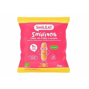 Smileat BIO kukuřičné křupky banán a jahoda s vitaminem B1 8M+ 25 g obraz