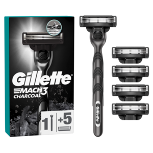 GILLETTE Mach3 Charcoal Holicí strojek pro muže + 5 Holicích hlavic obraz