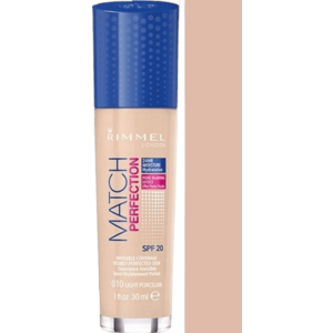 RIMMEL London Match Perfection Foundation SPF20 make-up 010 Light Porcelain 30 ml obraz