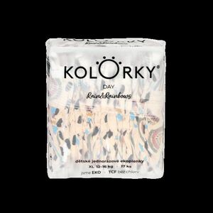 KOLORKY DAY - déšť a duhy XL (12-16 kg) jednorázové eko plenky 17 ks obraz