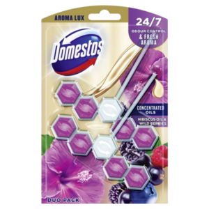 DOMESTOS Aroma Lux, Hibiscus oil & Wild Berries, Toaletní osvěžovací blok 2 x 55 g obraz