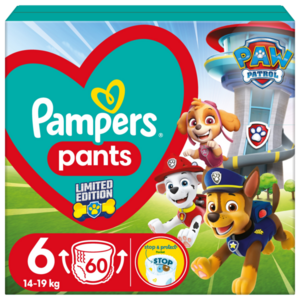 PAMPERS Active Baby Pants Paw Patrol Kalhotkové plenky vel. 6, 14-19 kg, 60 ks obraz