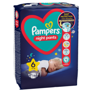 PAMPERS Night Pants Kalhotkové plenky vel. 6, 15+ kg, 19 ks obraz