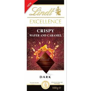 LINDT Excellence dark crispy wafer & caramel 100 g obraz