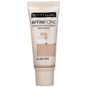 MAYBELLINE NEW YORK Affinitone krycí hydratační make-up s vitaminem E 17 Rose Beige 30 ml obraz