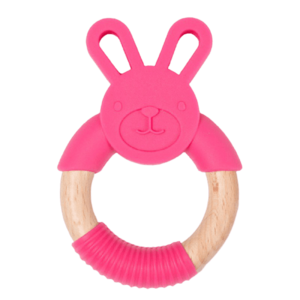 BO JUNGLE Kousátko B-Teether Animal Wood Pink Rabbit obraz