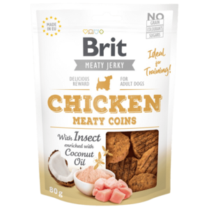 BRIT Jerky Chicken with Insect Meaty Coins 80 g obraz