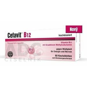 CEFAVIT Vitamin B12 s malinovou príchuťou 60 tabliet obraz