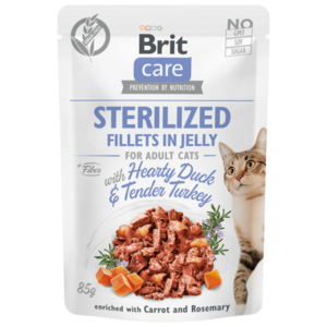 BRIT Kapsička Cat Pouch Sterilized - Hearty Duck & Tender Turkey in Jelly 85 g obraz