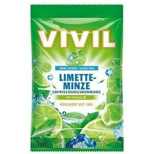 VIVIL Drops s príchuťou limetka a pepermint s vitamínom C, bez cukru 60 g obraz