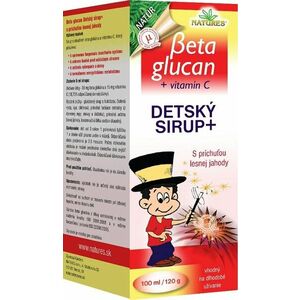 NATURES Beta glucan DETSKÝ SIRUP+ lesná jahoda 100 ml obraz