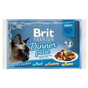 BRIT Premium Cat Fillets in Gravy Dinner Plate 4 x 85 g obraz