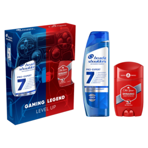 HEAD & SHOULDERS Gaming Legend sada šampon Head & Shoulders 7v1 ProExpert 250 ml + deodorant Old Spice Dynamic Defence 65 ml obraz