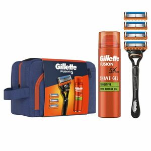 GILLETTE Dárková sada: Fusion holicí strojek + 4 hlavice + Fusion gel 200 ml obraz