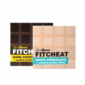 GYMBEAM Fitcheat Protein Chocolate dark chocolate vanilla 90 g obraz